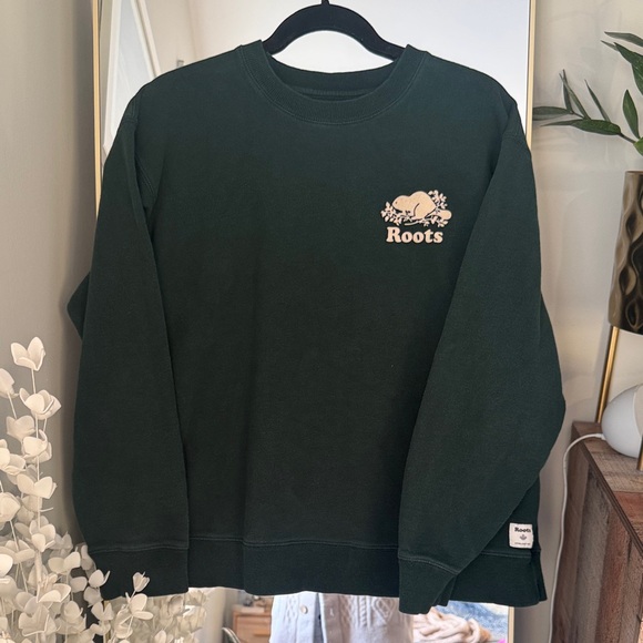 Roots Tops - Roots Women’s Dark Green Crewneck Sweater